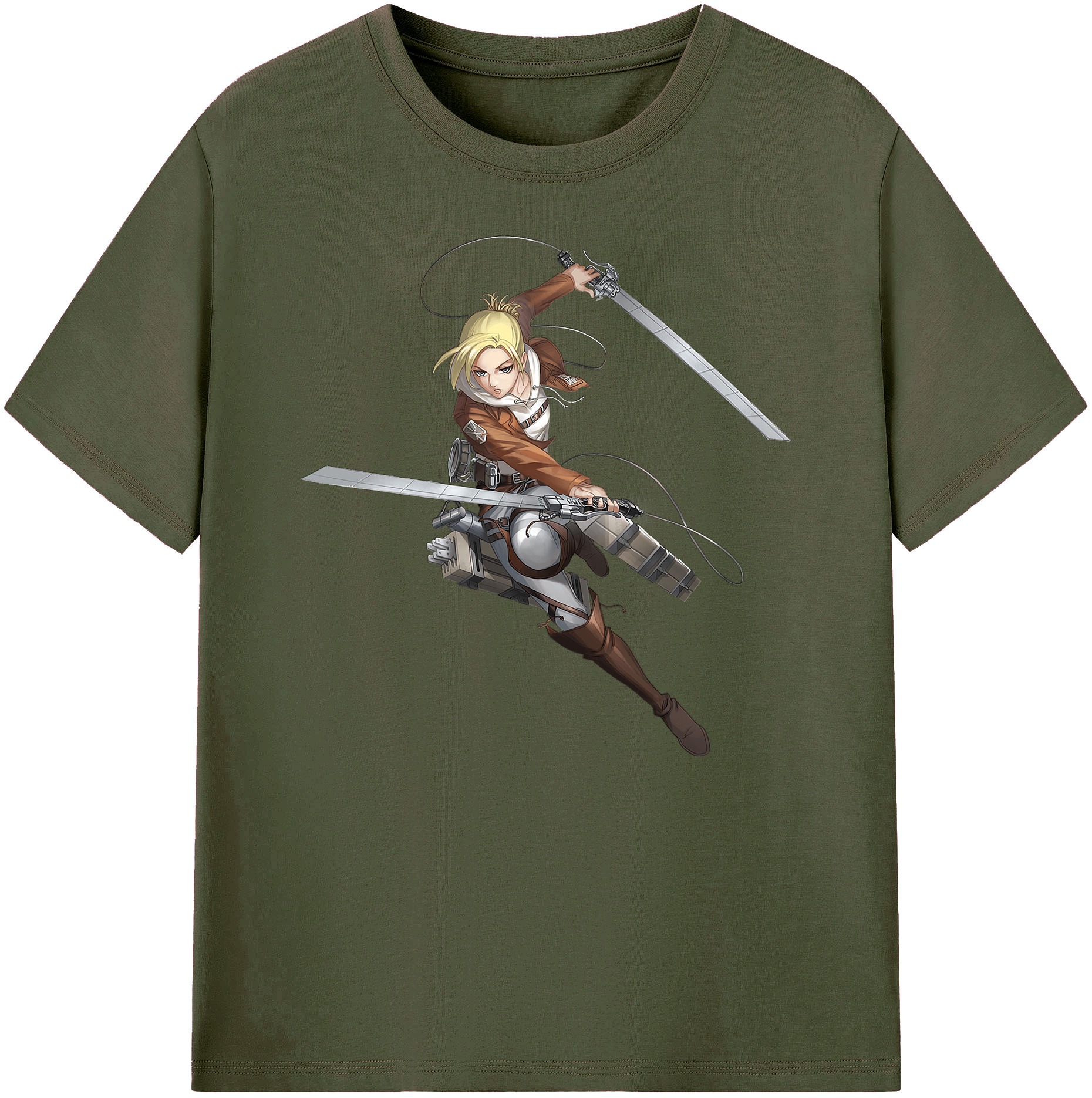 （画像用） 進撃の巨人 アニ・レオンハート Attack on Titan Annie Leonhart 綿100％ メンズ半袖Tシャツ｜肌触りやわらか＆通気性